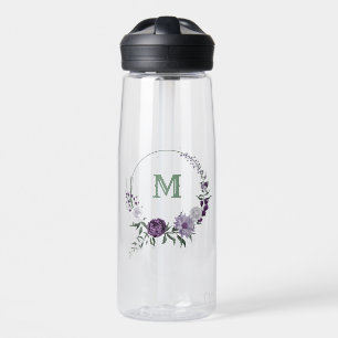 lila Lavendel- und weiße Blüten Grün Trinkflasche