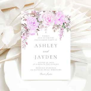 Lila Lavendel Violet Floral Engagement Party Einladung
