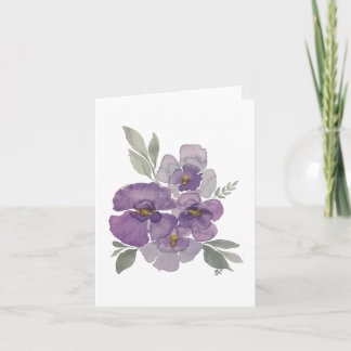 Lila Lavendel violette Blume grüne Blätter Karte