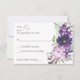 Lila Lavendel & Violettflora RSVP-Karte RSVP Karte