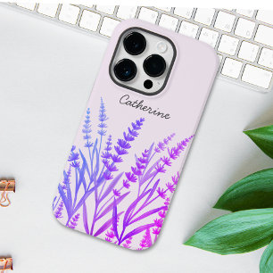 Lila Lavendel Wasserfarben Blumenmuster Case-Mate iPhone 14 Pro Hülle