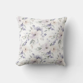 Lila Lavendel Weiße Blume Kissen
