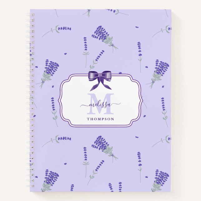 Lila Lavendel Wildblumen Botanisch Notizbuch (Vorderseite)