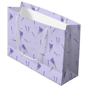 Lila Lavendel Wildblumen Floral Botanisch Große Geschenktüte