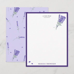 Lila Lavendel Wildblumen Floral Botanisch Mitteilungskarte
