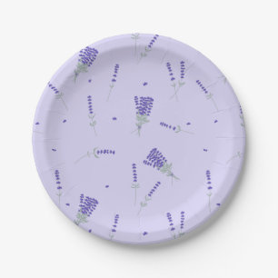 Lila Lavendel Wildblumen Floral Botanisch Pappteller