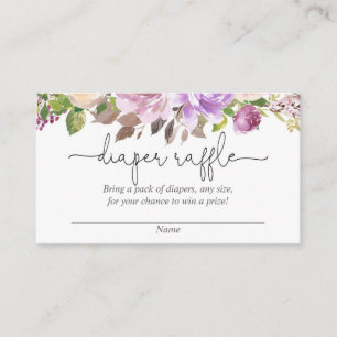 Lila Lavendelbabyduschen-Windel Rafflekarten Begleitkarte
