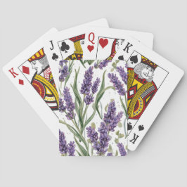 Lila Lavendelblüten Aquarell Botanisch Spielkarten