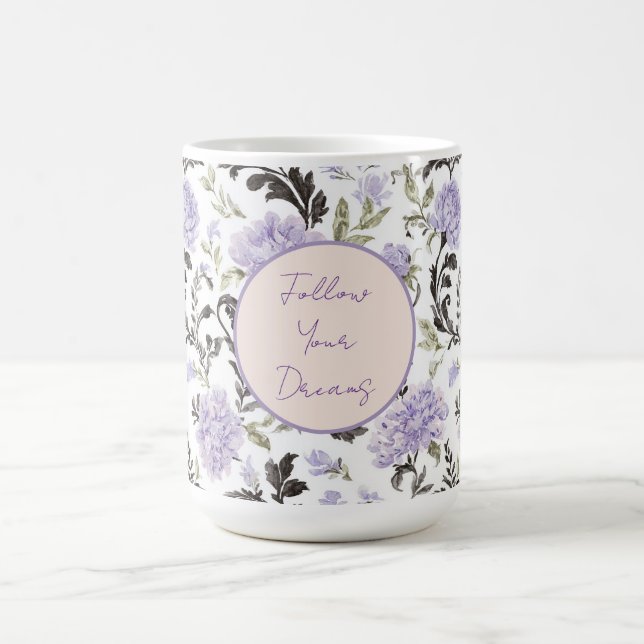 Lila Lavendelblüten   Kaffeetasse (Mittel)
