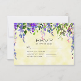 Lila Lavendelblütengelber Hochzeitstag RSVP Karte