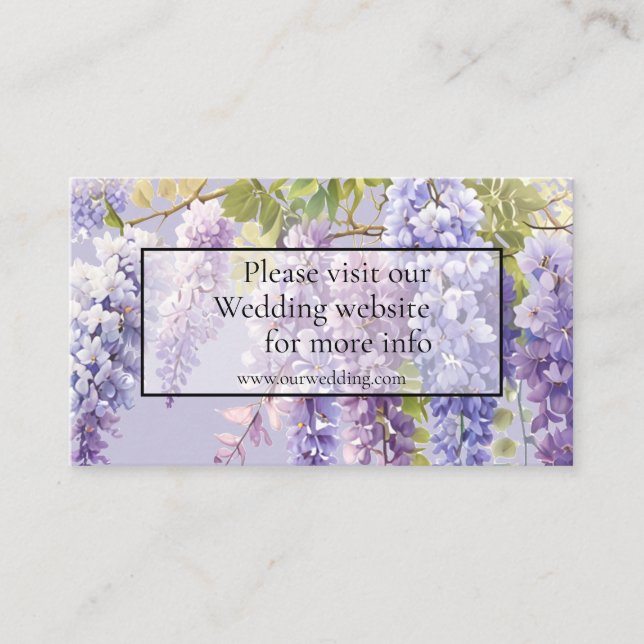 Lila Lavendelblütenhochzeit Begleitkarte (Vorderseite)