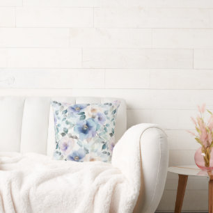 Lila Lavendelcreme-Blume Kissen