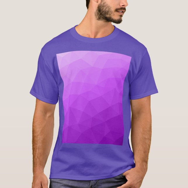 Lila Lavendelgefälle geometrisches Messmuster T-Shirt (Vorderseite)