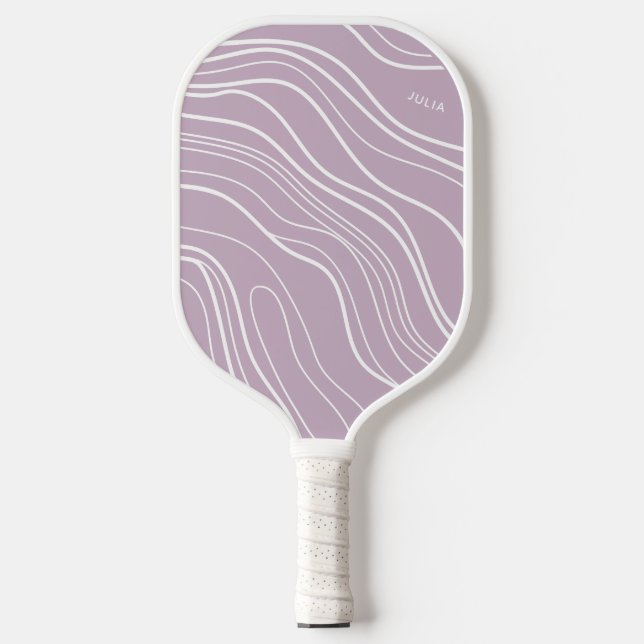 Lila Lavendelwelle Moderne Personalisierte Pickleball Schläger (Vorderseite)