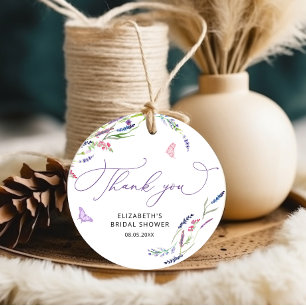 Lila Lavender Brautparty Vielen Dank für Ihre Unte Geschenkanhänger
