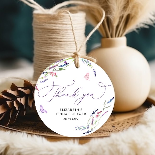 Lila Lavender Brautparty Vielen Dank für Ihre Unte Geschenkanhänger (Von Creator hochgeladen)