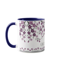 Lila Lavender Cherry Blossom Trauzeugen Tasse