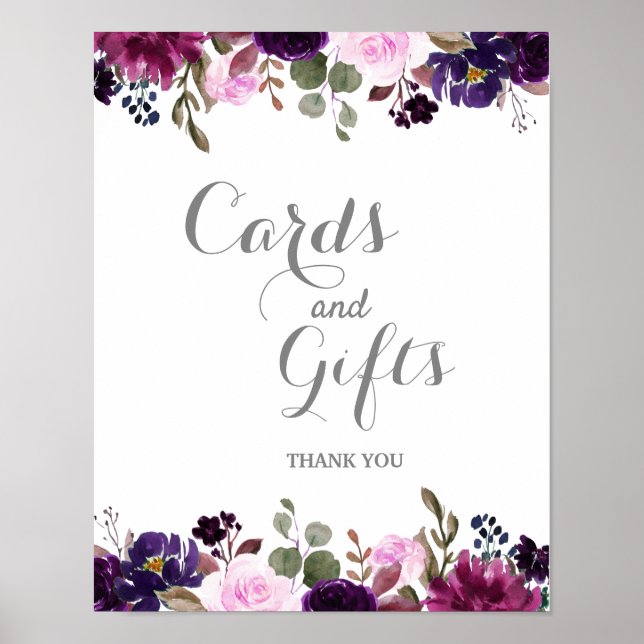 Lila Lavender Floral Boho Hochzeitsschild Poster (Vorne)