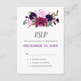 Lila Lavender Floral Boho Wedding RSVP