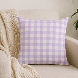 Lila Lavender Gingham Kariert Throw Kissen