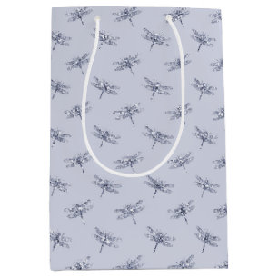 Lila Lavender Glitzer Dragonflies Mittlere Geschenktüte