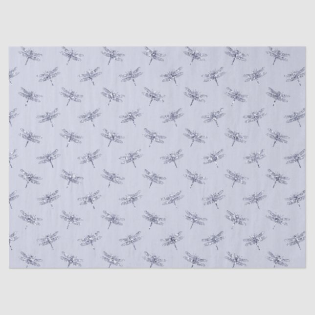 Lila Lavender Glitzer Dragonflies  Seidenpapier (Vorderseite)