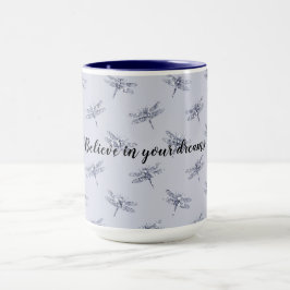 Lila Lavender Glitzer Dragonflies Tasse