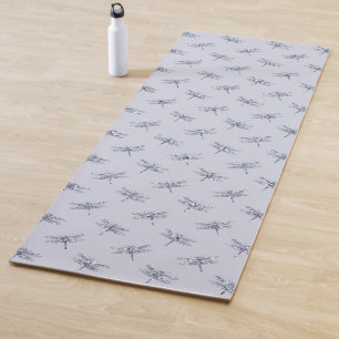 Lila Lavender Glitzer Dragonflies Yogamatte