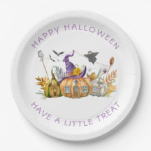 Lila Lavender Gold Hexe's Hat Pumpkin House