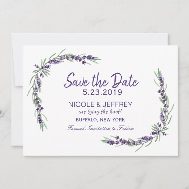 Lila Lavender Lilac Blume Hochzeit Speichern Sie d Save The Date (Vorderseite)