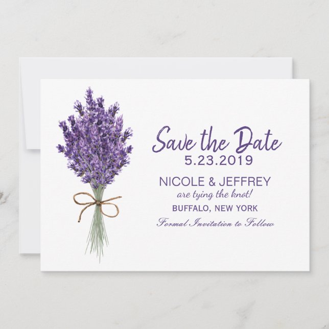 Lila Lavender Lilac Blume Hochzeit Speichern Sie d Save The Date (Vorderseite)