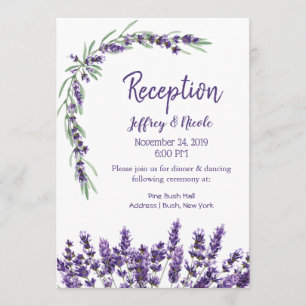 Lila Lavender Lilac Blume Hochzeitsempfang Einladung