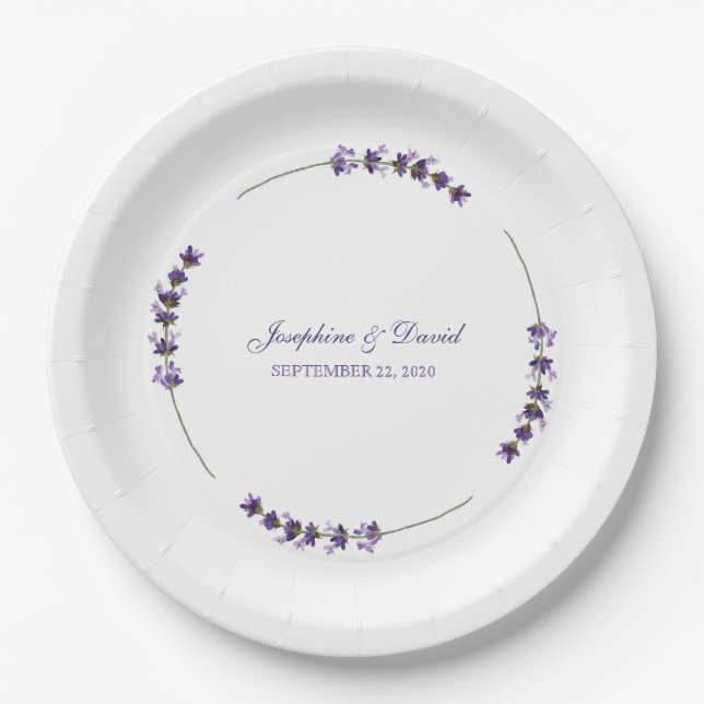 Lila Lavender Lilac Blume Hochzeitsessen Pappteller (Vorderseite)