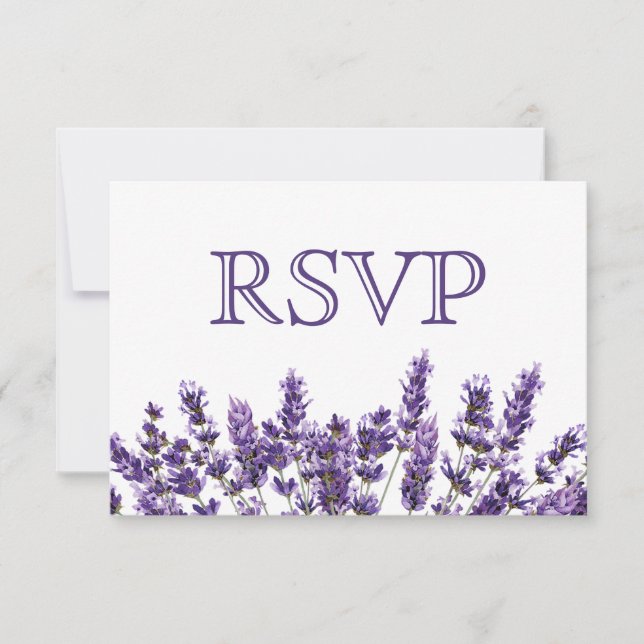 Lila Lavender Lilac Blume Wedding RSVP (Vorderseite)