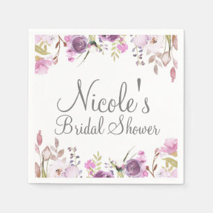 Lila Lavender Lilac Watercolor Blumenzehen Serviette