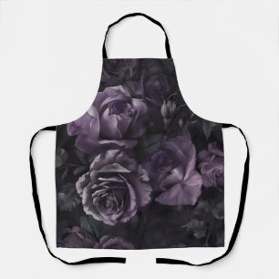 Lila Lavender Moody Rose Floral Goth Schürze