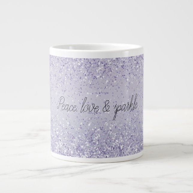 Lila Lavender Ombre Glitzer Sparkasse Jumbo-Tasse (Vorderseite)