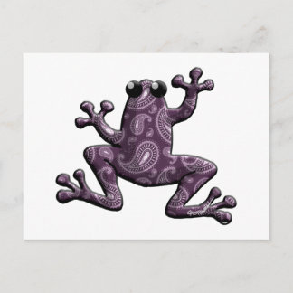 Lila Lavender Paisley Frog Postkarte