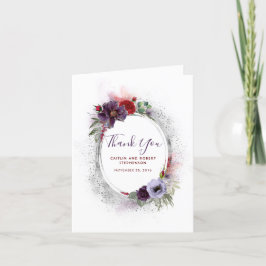 Lila Lavender und Burgund Floral Vielen Dank Dankeskarte