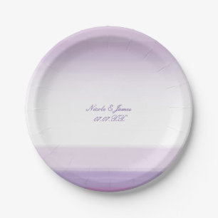 Lila Lavender Watercolor Hochzeitsfeier Teller