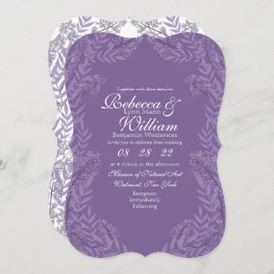 Lila Lavender Wedding Vintag botanisch Einladung