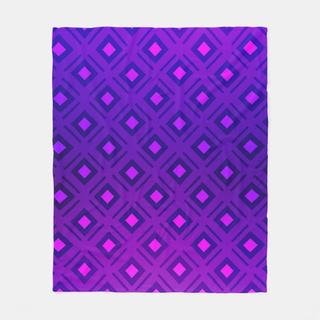 Lila Layout mit Linien, Rechteck. leuchtend Fleecedecke (Vorderseite)