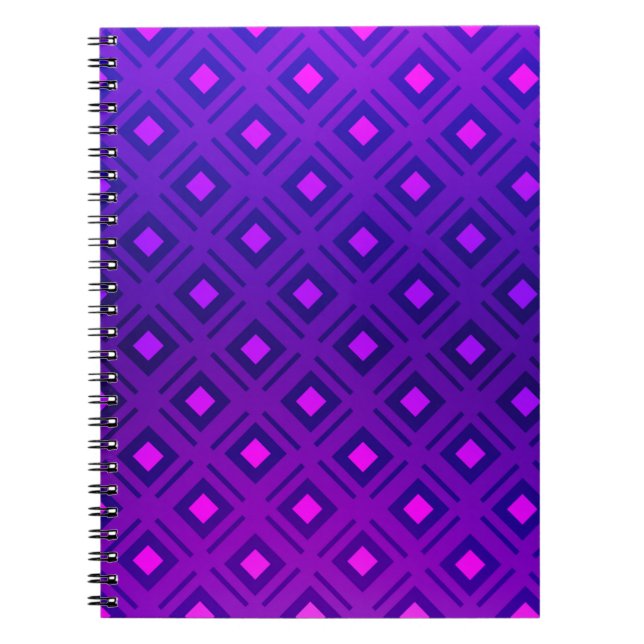 Lila Layout mit Linien, Rechteck. leuchtend Notizblock (Vorderseite)