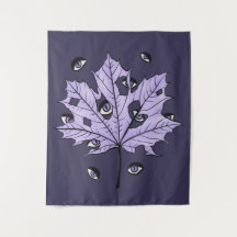 Lila Leaf Creepy Eyes - Spooky Gothic Nature
