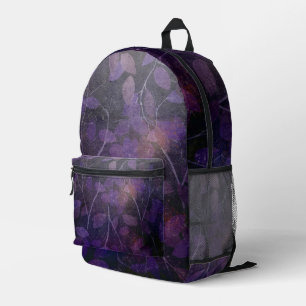 Lila Leaf Glow Bedruckter Rucksack