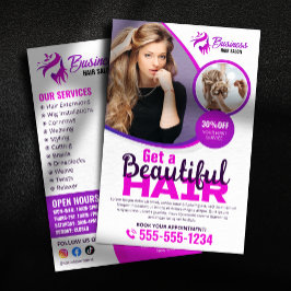 Lila, lebendiges Haar Stylist Salon Beauty Makeup Flyer