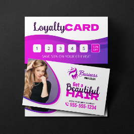 Lila, lebendiges Haar Stylist Salon Beauty Makeup Treuekarte