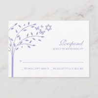 Lila Lebensbaum mit David RSVP Card