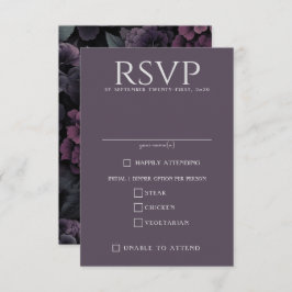 Lila Lebensmittelauswahl für Moody-Floral RSVP Karte