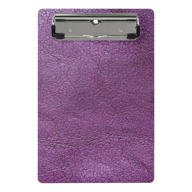 Lila Leder  Mini Klemmbrett (Vorderseite)